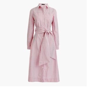 J.Crew Tie-waist shirtdress in stripe